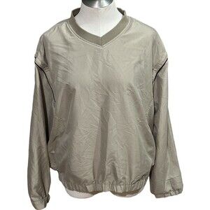 Grand Slam‎ Golf  Men’s V Neck Beige Pullover Side Pockets Adult Large